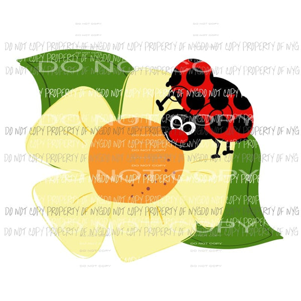 Lady Bug Flower Sublimation transfers Heat Transfer