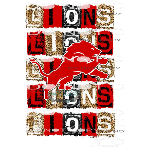 Lions # 136 Sublimation transfers - Heat Transfer Graphic