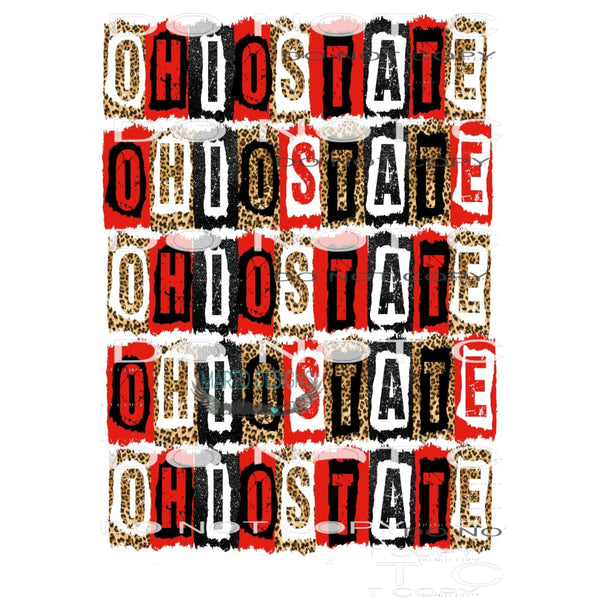 ohio state block letters # 2431 Sublimation transfers