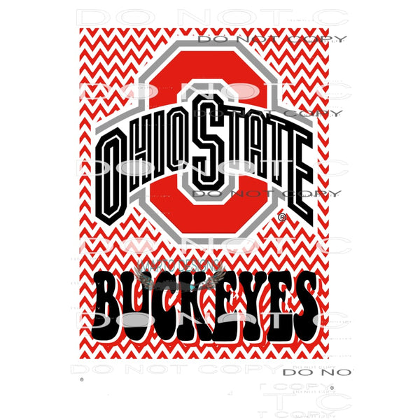 Ohio State red Chevron # 1022 Sublimation transfers - Heat