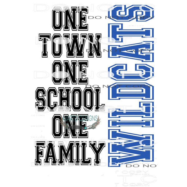 one town wildcats Blue # 44997 Sublimation transfers - Heat