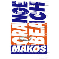 Orange Beach Makos # 1074 Sublimation transfers - Heat