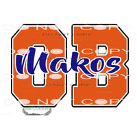 orange beach makos letters # 1073 Sublimation transfers -