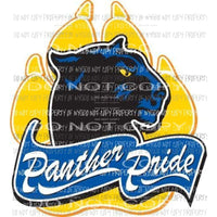 Panther Pride black blue panther gold paw print Sublimation transfers Heat Transfer