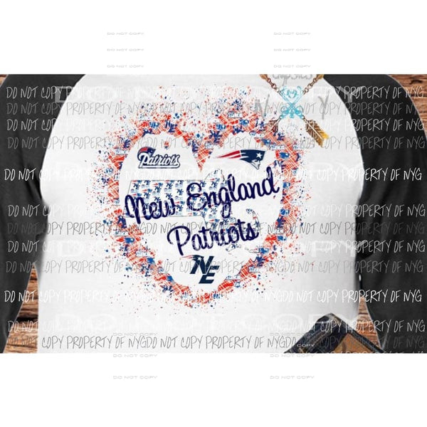 Patriots 2 Heart sublimation transfer Heat Transfer