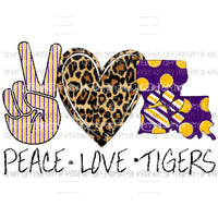 Peace Love LSU Tigers 1 Sublimation transfers Heat Transfer