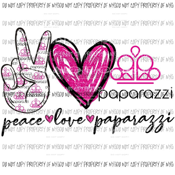 Peace Love Paparazzi jewelry Sublimation transfers Heat Transfer