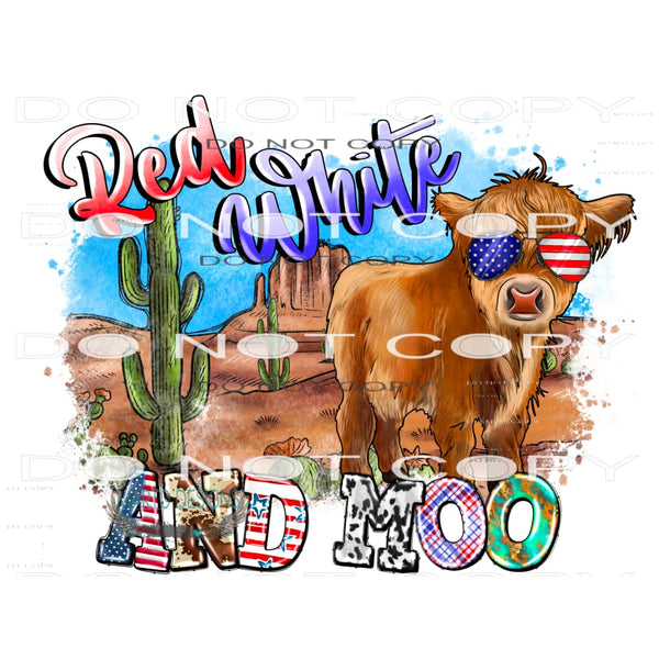 Red White And Moo #10829 Sublimation transfers - Heat