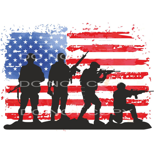 Soldiers with flag # 478 Sublimation transfers - Heat