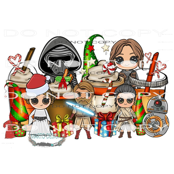 Star Wars Christmas Coffee Cups #7424 Sublimation transfers