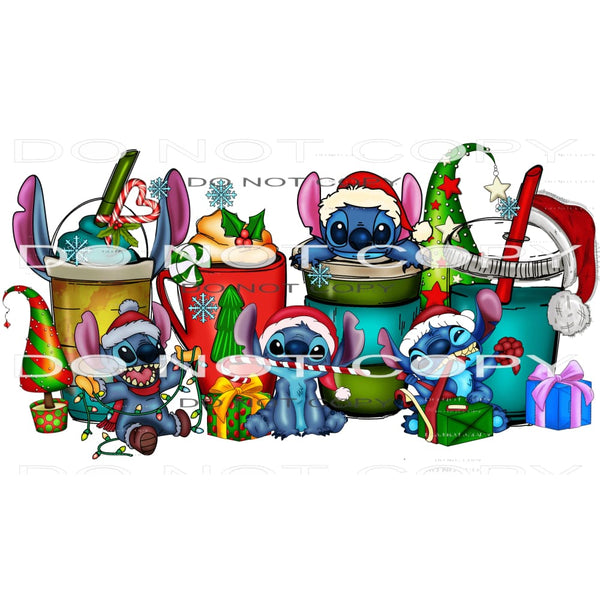 Stich Christmas Coffee Cups #7425 Sublimation transfers -