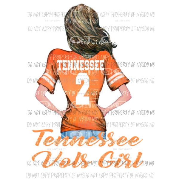 Tennessee Vols Girl Sublimation transfers Heat Transfer