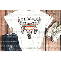 Texas aztec bull skull Sublimation transfers Heat Transfer