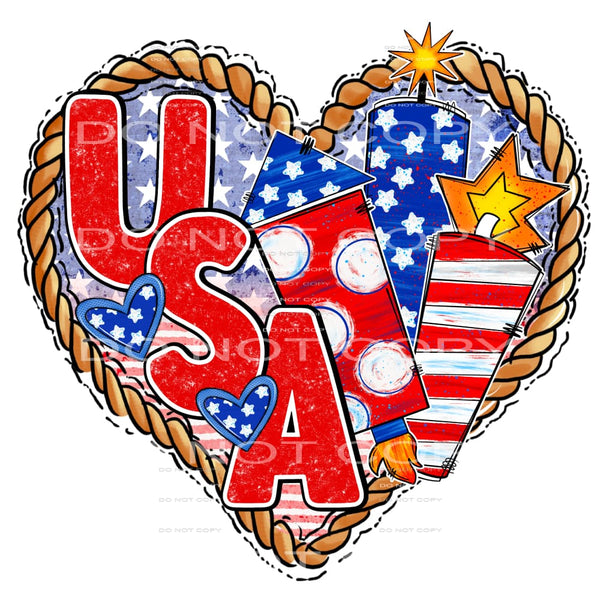 Usa heart # 784 Sublimation transfers - Heat Transfer