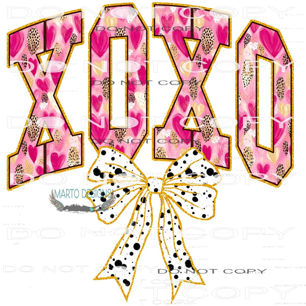 Xoxo Valentines Bow #11296 Sublimation transfer - Heat