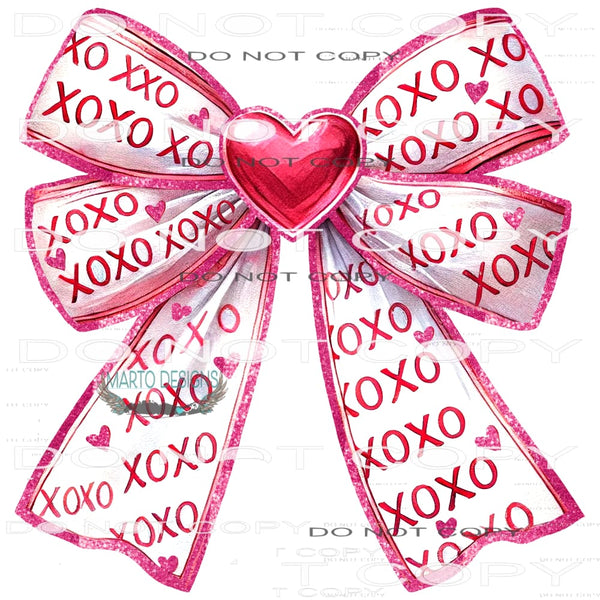 Xoxo Valentines Bow #11297 Sublimation transfer - Heat