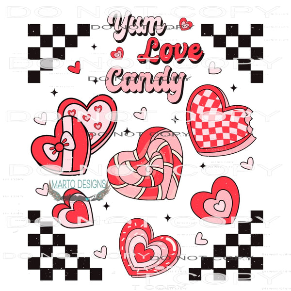 Yum Love Candy #11327 Sublimation transfer - Heat Transfer