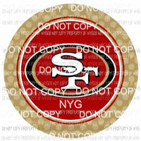 49ers circle template #1 SF San Francisco scarlet red metallic gold dots pattern Sublimation transfers Heat Transfer