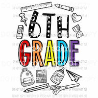 6th Grade school doodle supplies Sublimation transfers Heat Transfer