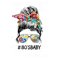 80’s Baby Woman Topknot Cartoon Headband Sunglasses 