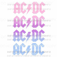 ACDC stacked pastel Sublimation transfers Heat Transfer