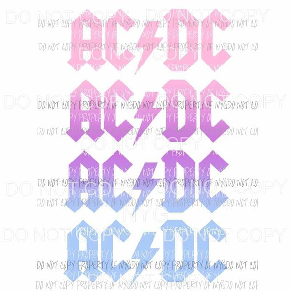 ACDC stacked pastel Sublimation transfers Heat Transfer