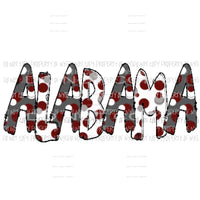 Alabama Dots word Sublimation transfers Heat Transfer