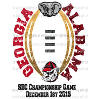 Alabama - Georgia SEC championship game Sublimation transfers Heat Transfer