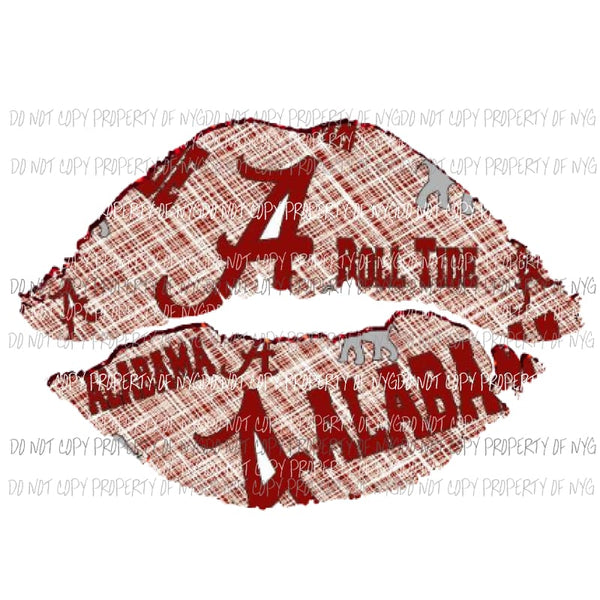 Alabama lips 3 Sublimation transfers Heat Transfer