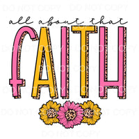 All About That Faith Pink Yellow Leopard Sunflowers #697 
