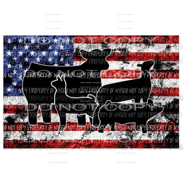 All Animals Live stock show flag Sublimation transfers Heat Transfer