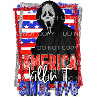 America Killin It Since 1776 Ghostface Scream USA 4th Of 