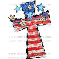 American Flag Cross Sublimation transfers Heat Transfer