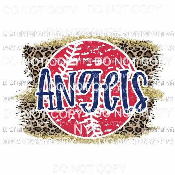 Angels baseball leopard Sublimation transfers Heat Transfer