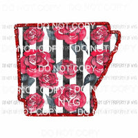 Arkansas red floral stripes Sublimation transfers Heat Transfer