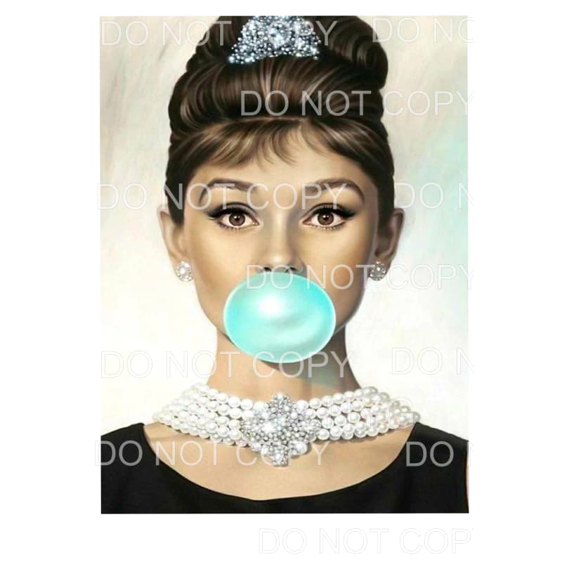 Martodesigns - Audrey Hepburn Blowing Bubble Tiffany