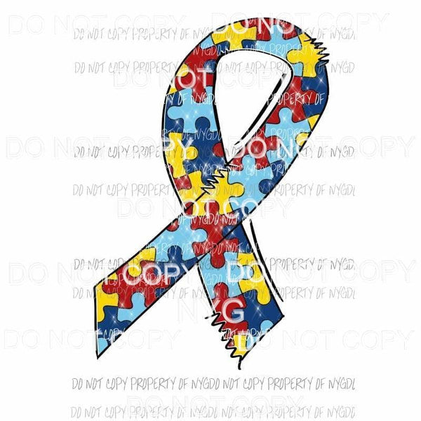 Autism Ribbon Sublimation transfers Heat Transfer