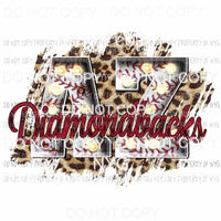 AZ Diamondbacks baseball marquee Arizona leopard Sublimation transfers Heat Transfer