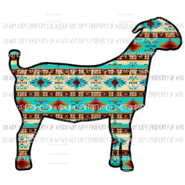 Aztec Goat Sublimation transfers Heat Transfer