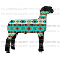 Aztec Lamb - sheep Sublimation transfers Heat Transfer