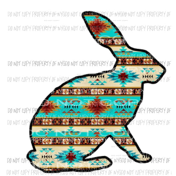 Aztec Rabbit Sublimation transfers Heat Transfer