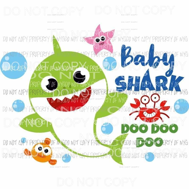 martodesigns - Baby Shark Green Sublimation transfers