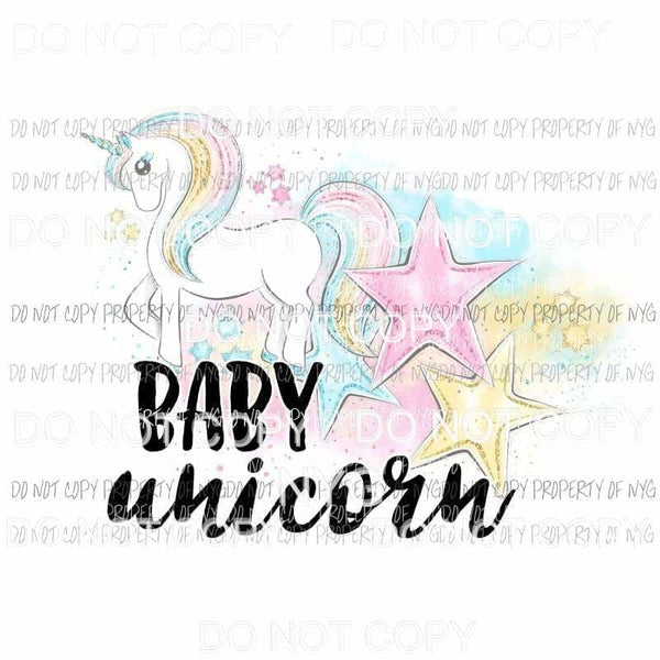 Baby Unicorn stars pastel Sublimation transfers Heat Transfer