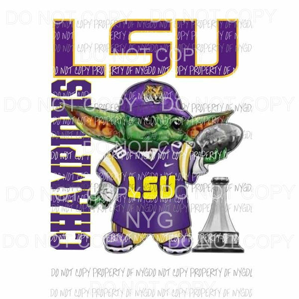 Baby Yoda LSU TIGERS # 9 Sublimation transfers Heat Transfer