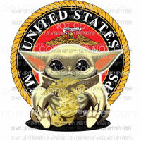 Baby Yoda Marines star wars Sublimation transfers Heat Transfer