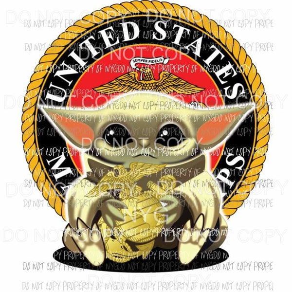 Baby Yoda Marines star wars Sublimation transfers Heat Transfer