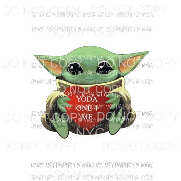 Baby Yoda One 4 Me star wars Sublimation transfers Heat Transfer