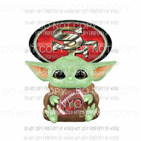 Baby Yoda SF 49ers # 3 football NFL Sublimation transfers Heat Transfer