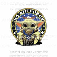 Baby Yoda US Air Force star wars Sublimation transfers Heat Transfer