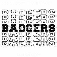 Badgers mirrored stacked Sublimation transfers Heat Transfer